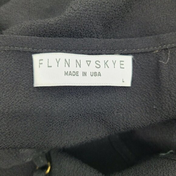 New Flynn Skye Unbutton Me Fresh Black Dress Womens L Maxi Button Front - Picture 10 of 12